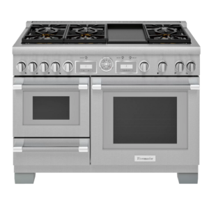 FOGÃO A GÁS PRO GRAND® 6 QUEIMADORES COM CHAPA E FORNO A VAPOR 48 POL. (1,22M) PRD48WDSGU THERMADOR