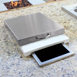 ESTAÇÃO DE PREPARO COM TÁBUA E CANALETA PARA LIXEIRA APWC ALFRESCO