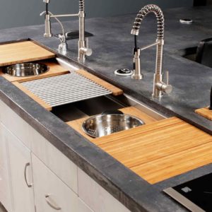 ESTAÇÃO DE TRABALHO CULINARY KIT DOUBLE BOWL BAMBOO IWS-7-D-BA THE GALLEY