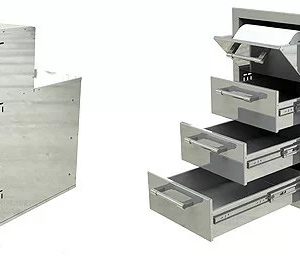 UNIDADE COMBINADA COM 3 GAVETAS E COMPARTIMENTO PARA PAPEL TOALHA DE EMBUTIR 17 POL. (41CM) AXE-3DRTH ALFRESCO