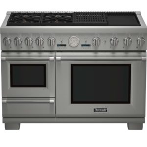 FOGÃO DUAL FUEL STEAM PRO GRAND® 4 QUEIMADORES CHAPA E GRILL 48 POL. (1,20M) PRD48WCSGU THERMADOR